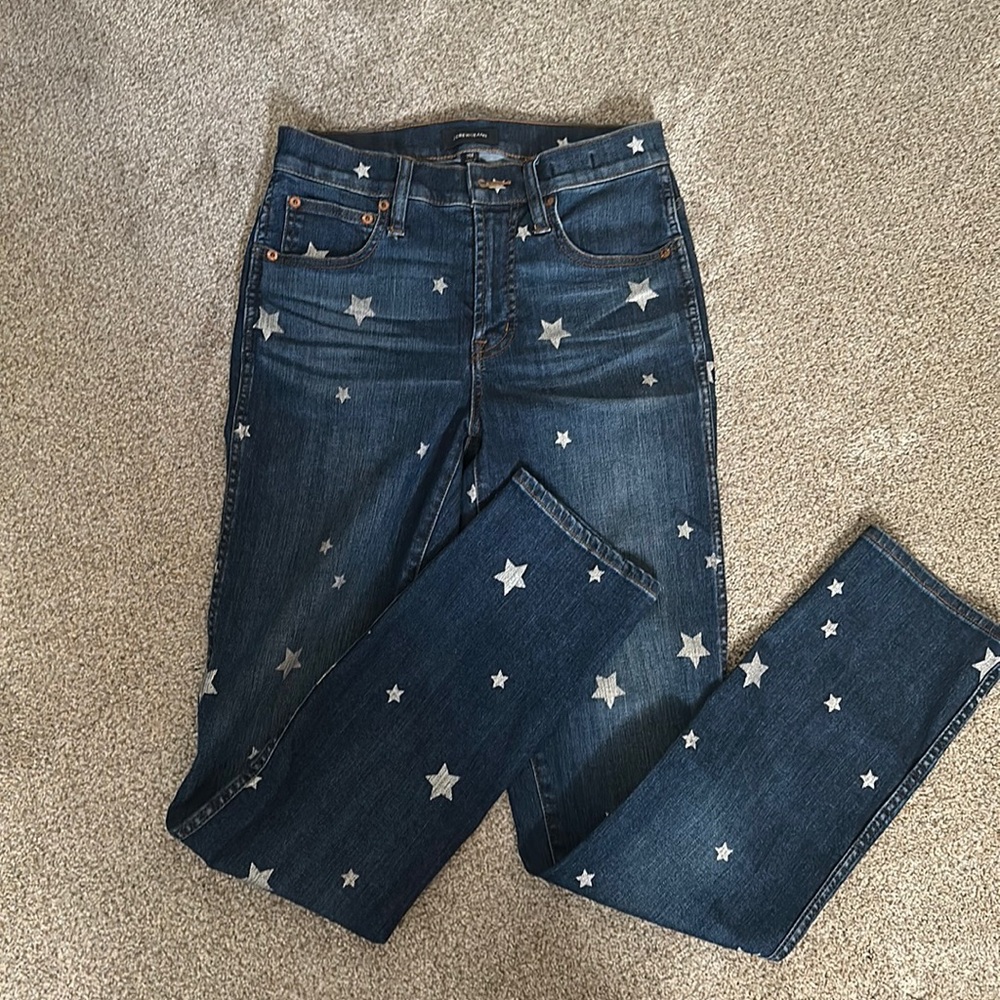 SO CUTE J. Crew Silver Star Jeans